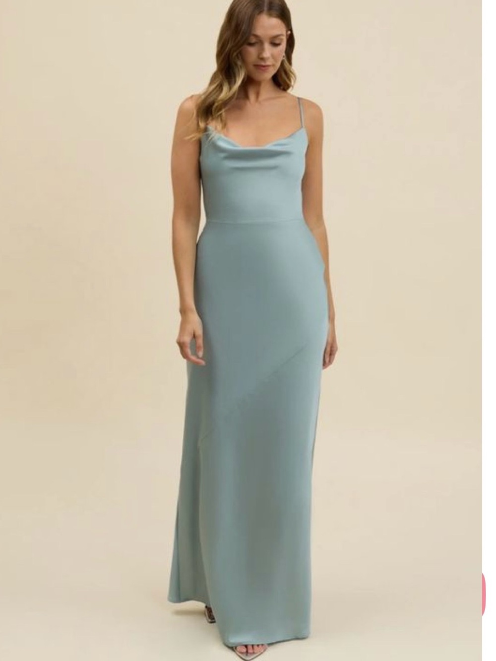 Park & Fifth Sage Green Cowl Neck Slip Maxi Dress